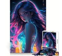 Rompecabezas para Adultos de 1000 Piezas con la Imagen de una Mujer Sexy en una Ciudad Luminosa Fortalece la Memoria Arte Coleccionable con Bordes limpios y tranquilos 38x52cm