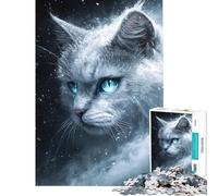 Rompecabezas para Adultos de 1000 Piezas con la Mirada gélida de un felino Juegos relajantes para Adultos Que mejoran la Memoria cumpleaños y Navidad (tamaño 38x26cm)