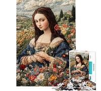 Rompecabezas para Adultos de 1000 Piezas con la Mona Lisa Bordada Ideal para Pasar el Tiempo en casa Durante Las Vacaciones como Regalo de cumpleaños Navidad o un Detalle único 50x75cm