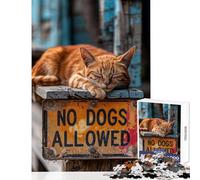 Rompecabezas para Adultos de 1000 Piezas con Letrero No se admiten Perros Ideal para Decorar el hogar Regalo de cumpleaños Juegos de relajación Cada Pieza es única tamaño 38x52cm