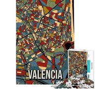 Rompecabezas para Adultos de 1000 Piezas con Mapa de Valencia España Rompecabezas artísticos para Adolescentes Regalo de cumpleaños Juguete difícil y desafiante Juego Intelectual 50x75cm