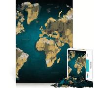 Rompecabezas para Adultos de 1000 Piezas con Mapa del Mundo, Juego de Ajuste preciso, Juguete Inteligente para el Cerebro, Tiempo Libre, Regalo de cumpleaños para la Mente (38x26cm)