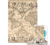 Rompecabezas para Adultos de 1000 Piezas con Mapa del Viejo Mundo Ideal para Adolescentes para Pasar el Tiempo en casa Durante Las Vacaciones como Regalo de cumpleaños o Navidad 50x75cm