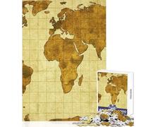 Rompecabezas para Adultos de 1000 Piezas con Mapa del Viejo Mundo Juego de ingenio Vintage desafío difícil Juguetes para armar cumpleaños y Navidad (38x26cm)