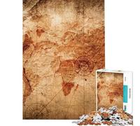 Rompecabezas para Adultos de 1000 Piezas con Mapa del Viejo Mundo Rompecabezas Vintage para Adolescentes Ideal para Pasar el Tiempo en casa Durante Las Vacaciones Un Juego de desafío único 38x26cm