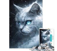 Rompecabezas para Adultos de 1000 Piezas con Mirada Felina Helada Juguetes antiestrés para Adultos Difícil Regalo de cumpleaños (Tamaño 50x75cm)