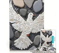 Rompecabezas para Adultos de 1000 Piezas con Mosaico de Palomas sobre Fondo de Piedra Juego práctico para Pasar el Tiempo en casa Durante Las Vacaciones Incluye póster y Hoja de Preguntas a Juego