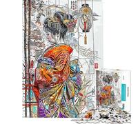 Rompecabezas para Adultos de 1000 Piezas con Motivos de geishas y japoneses Rompecabezas para Adolescentes Ideal para Pasar el Tiempo en casa Durante Las Vacaciones Un Juego de desafío único 38x26cm