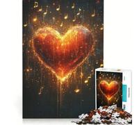 Rompecabezas para Adultos de 1000 Piezas con música de corazón ardiente, Juguetes antiestrés, desafiantes y de Gran dificultad, Hermoso diseño, 38x52cm