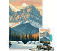 Rompecabezas para Adultos de 1000 Piezas con Paisaje de Cascada de montaña Juguete para ejercitar la Mente, Relajante y fácil de armar Regalo increíble (38x26cm)