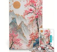 Rompecabezas para Adultos de 1000 Piezas con Paisaje de cerezos en Flor, Juego práctico, Ideal para Relajarse y despejar la Mente, Decorar el Escritorio 38x26cm