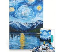 Rompecabezas para Adultos de 1000 Piezas con Paisaje de Cielo Estrellado Juego Familiar Mejora la Memoria Toda la Familia 50x75cm