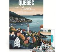 Rompecabezas para Adultos de 1000 Piezas con Paisaje de la Ciudad de Quebec Juegos educativos Actividades Familiares Regalo de cumpleaños Regalos de Viaje 38x52cm