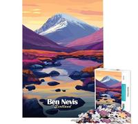 Rompecabezas para Adultos de 1000 Piezas con Paisaje de la montaña Ben Nevis Juego práctico e Intelectual Regalo Ideal para Hombres y Mujeres Alivia el estrés (tamaño 38x52cm)