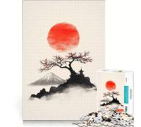 Rompecabezas para Adultos de 1000 Piezas con Paisaje de montaña japonés, Ideal para decoración de Pared, con póster y Hoja de curiosidades a Juego 50x75cm