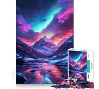 Rompecabezas para Adultos de 1000 Piezas con Paisaje de montaña y Aurora Boreal Refuerza la Memoria, es Relajante y Divertido Festivales (38x52cm)