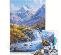 Rompecabezas para Adultos de 1000 Piezas con Paisaje de montaña y Cascada Juegos relajantes Que mejoran la Memoria cumpleaños y Navidad 38x52cm