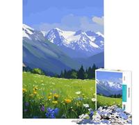 Rompecabezas para Adultos de 1000 Piezas con Paisaje de Pradera Alpina Diversión en casa un desafío Estimulante Juego de ingenio Apto para Mayores de 14 años 38x26cm