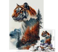 Rompecabezas para Adultos de 1000 Piezas con Paisaje de Tigre y montaña Juguete Educativo Regalo de cumpleaños Juegos de relajación Cada Pieza es única Tamaño: 50x75cm