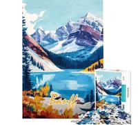 Rompecabezas para Adultos de 1000 Piezas con Paisaje del Parque Nacional Banff Juego práctico para Adultos Decoración Perfecta cumpleaños y Navidad (tamaño 50x75cm)