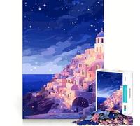 Rompecabezas para Adultos de 1000 Piezas con Paisaje Griego,diseño artístico,Ideal para Viajes,para desarrollar la Habilidad Mental, Momentos de Ocio y para Decorar la Pared en Navidad