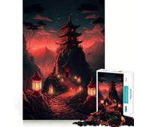 Rompecabezas para Adultos de 1000 Piezas con Paisaje japonés Antiguo Juego para estimular la Mente Diseño Ajustado sin Huecos Regalo de cumpleaños Juguete para ejercitar la Mente (38x26cm)