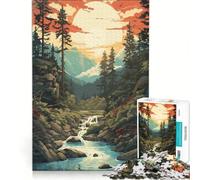 Rompecabezas para Adultos de 1000 Piezas con Paisaje japonés, Ideal para decoración de Pared, con póster y Hoja de curiosidades a Juego 38x52cm