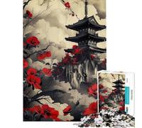 Rompecabezas para Adultos de 1000 Piezas con Paisaje japonés Rompecabezas Familiar Una Obra de Arte Un Gran Regalo para los Amantes de los Juegos (tamaño 38x26cm)