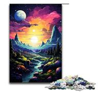 Rompecabezas para Adultos de 1000 Piezas con Paisaje psicodélico Espacial Colorido Juegos educativos para el hogar Juguetes de Bricolaje Juegos (tamaño 75 x 50 cm)