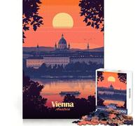 Rompecabezas para Adultos de 1000 Piezas con Paisaje Urbano al Atardecer en Viena Ideal para Relajarse y desconectar (50x75cm)