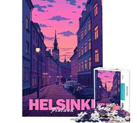 Rompecabezas para Adultos de 1000 Piezas con Paisaje Urbano de Helsinki Un desafío para completar Juego de ingenio difícil para Mayores de 14 años (50x75cm)