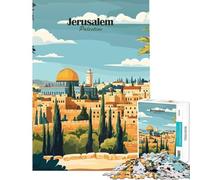 Rompecabezas para Adultos de 1000 Piezas con Paisaje Urbano de Jerusalén Juego Educativo y adictivo para Cultivar la Paciencia Regalos para Mujeres y Hombres Decoración de Pared (tamaño 50x75cm)