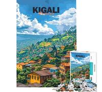 Rompecabezas para Adultos de 1000 Piezas con Paisaje Urbano de Kigali Ruanda Rompecabezas de Pared para Adultos Mujeres Ideales para cumpleaños y Navidad (tamaño 50x75cm)