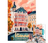 Rompecabezas para Adultos de 1000 Piezas con Paisaje Urbano de Viena Juguete antiestrés Divertido y Original Regalo Ideal para Navidad o cumpleaños (tamaño 38x52cm)