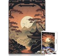 Rompecabezas para Adultos de 1000 Piezas con paisajes Antiguos japoneses, Juegos Familiares, una Obra de Arte, Regalos para Amigos Secretos, tamaño 38x26cm