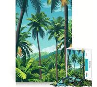 Rompecabezas para Adultos de 1000 Piezas con Palmeras Tropicales, Corte Premium, Divertido, lógico, Juguete, fácil de Usar, decoración navideña para la Pared (38x26cm)