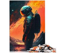 Rompecabezas para adultos de 1000 piezas con patrón de astronauta espacial perdido como regalo para toda la familia de 14.95 x 20.47 pulgadas para adolescentes de 14 años en adelante