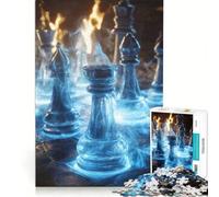 Rompecabezas para Adultos de 1000 Piezas con Piezas de ajedrez místicas Juego práctico para Relajarse intelectualmente Regalo de cumpleaños Regalo de Viaje 38x52cm