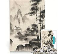 Rompecabezas para Adultos de 1000 Piezas con Pintura Japonesa a la Tinta, Juguetes antiestrés, desafío exigente, Gran Regalo para los Amantes de los Videojuegos 50x75cm