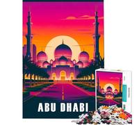 Rompecabezas para Adultos de 1000 Piezas con póster artístico de la Gran Mezquita de Abu Dhabi Juego de ingenio Juguetes educativos Regalo de cumpleaños para Mujeres (tamaño 75x50cm)
