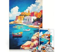 Rompecabezas para Adultos de 1000 Piezas con póster artístico de la Isla de Comino, Juguete Educativo, difícil y desafiante, Que Mejora el Amor Entre Parejas 38x52cm