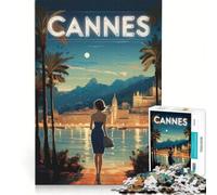 Rompecabezas para Adultos de 1000 Piezas con póster de Cannes De Nuit, Juego Educativo, decoración del hogar, para Fortalecer el Amor Entre Parejas 38x26cm
