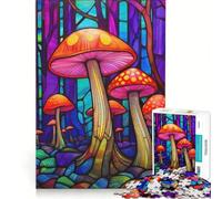 Rompecabezas para Adultos de 1000 Piezas con póster de Hongos psilocibina Juego Educativo dificultad Alta cumpleaños y Navidad 38x26cm