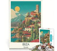 Rompecabezas para Adultos de 1000 Piezas con póster de la Isla de Ibiza, decoración de Pared Divertida y Original, cumpleaños y Navidad 50x75cm