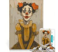 Rompecabezas para Adultos de 1000 Piezas con póster de una niña Payaso Espeluznante, Juegos Divertidos, decoración, Piezas de Formas aleatorias Que encajan Perfectamente 38x52cm