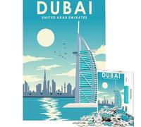 Rompecabezas para Adultos de 1000 Piezas con póster de Viaje a Dubái para Juegos educativos y Divertidos Juguete Interactivo para Toda la Familia Regalos Originales tamaño 38x52cm