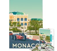 Rompecabezas para Adultos de 1000 Piezas con póster de Viaje de Mónaco Juego práctico Juguete Intelectual Regalo para Hombres y Mujeres Ideal para aliviar el estrés (tamaño 38x52cm)