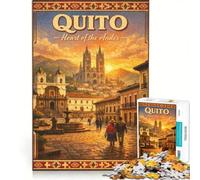 Rompecabezas para Adultos de 1000 Piezas con póster de Viaje de Quito, Juegos relajantes, Regalo de cumpleaños, cumpleaños 50x75cm