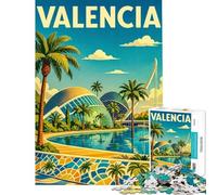 Rompecabezas para Adultos de 1000 Piezas con póster de Viaje de Valencia Rompecabezas para Adolescentes con Patrones de Montaje difíciles y desafiantes Juego Divertido para Toda la Familia 38x52cm