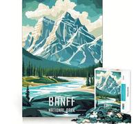 Rompecabezas para Adultos de 1000 Piezas con póster del Parque Nacional Banff,diseño de Corte preciso,Divertido Juego Mental,Regalo para Relajarse y divertirse,decoración navideña para la Pared